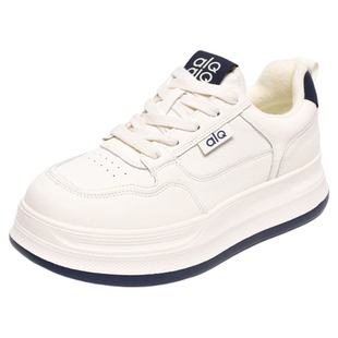 宽胖脚肥大码女鞋41-43冬季新款2025厚底轻便加绒款小白鞋9863-1