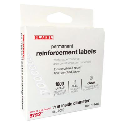 HLABEL/米标  Φ0.64cm 透明防水加强圈不干胶标签 reinforcement