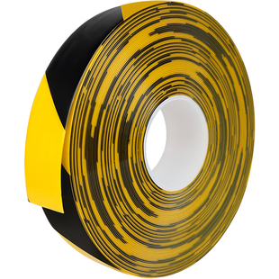 黑黄色超厚耐磨纳米地胶带PVC橡塑加厚抗压地标线识黄色警示胶带划工厂车间地板贴高粘度防水抗叉车自带背胶