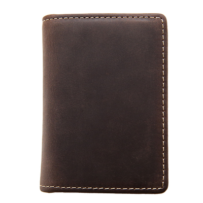 疯马头层牛皮迷你便携银行卡包