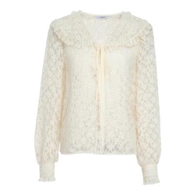 安乃安甜美减龄蝴蝶系带蕾丝小衫