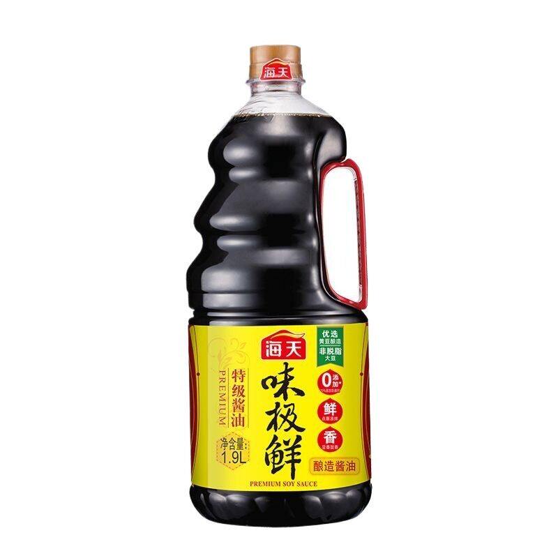 海天味极鲜酱油1.9L特级生抽黄豆酿造酱油家用调味料商用调料鲜味
