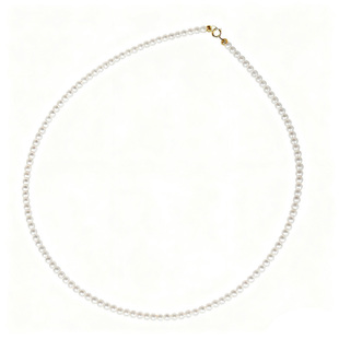 白小C韩国黄金首饰14K金项链 法式极简短款淡水小珍珠颈链K金