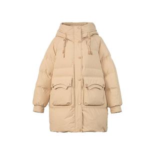 HONRN/红人时尚宽松保暖中长款鸭绒羽绒服外套女款冬季HI59YR113