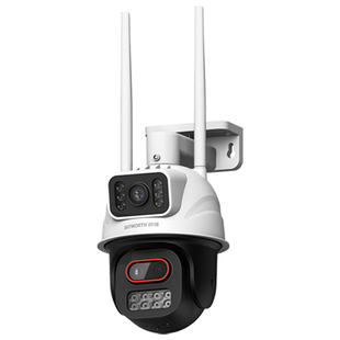 创维KT12三目室外摄像头双画面变焦远程家用防水高清夜视全景监控