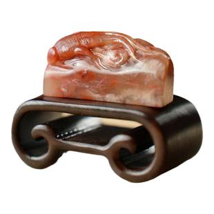 西泠印社巴林鸡血石长方章篆刻定制特惠套装(含4字篆刻)书法国画藏书章金石印章刻字手工篆刻送礼收藏