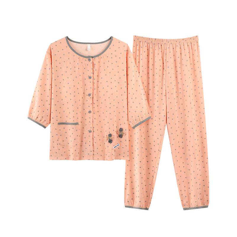 夏季女薄款带胸垫睡衣套装