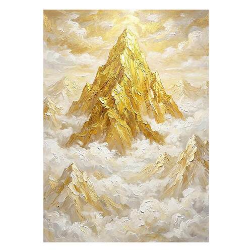 《背靠金山》意式轻奢风景客厅玄关装饰画现代高级别墅寓意好挂画