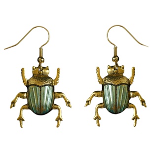Vintage古着Ancient Golden Beetle甲虫复古耳环