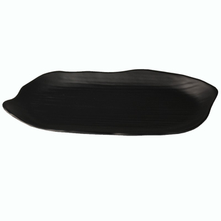 美日嘉宝A5密胺餐具日式料理餐盘 仿瓷黑色长方形菜盘寿司E067