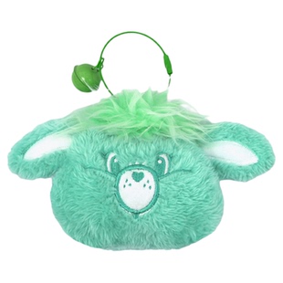 AFGH正版CareBears爱心小熊毛绒化妆镜双面折叠镜钥匙扣镜子挂件