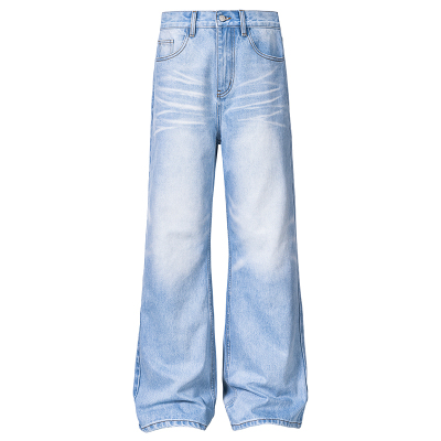 Casoulty Ice Blue Jeans/冰蓝牛仔裤 水洗工艺 微喇版型 14OZ