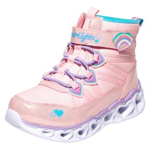 斯凯奇童鞋冬季款中大童女鞋公主闪灯鞋休闲鞋保暖棉鞋加绒雪地靴