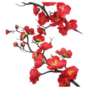 梅花枝蛋糕装饰插件仿真梅花红梅花枝粉色创意寿星生日蛋糕情景