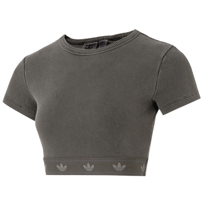 adidas阿迪达斯三叶草女子RIB SS TOP运动休闲短袖T恤JD0041