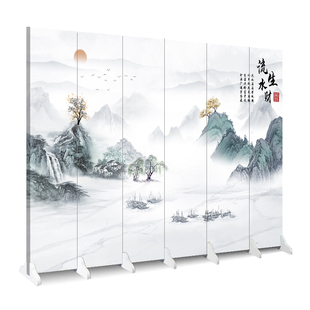 2025新款屏风客厅隔断双面折叠移动家用入户门遮挡玄关办公室山水