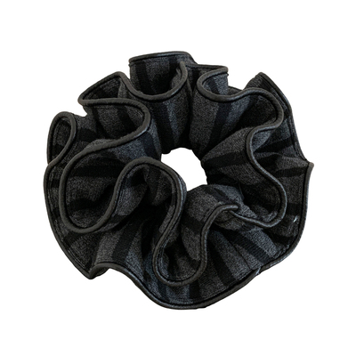 韩国黑色条纹针织包边双层发圈