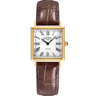 ROTARY劳特莱女款手表小方表女士腕表轻奢石英表时尚女表新年礼物