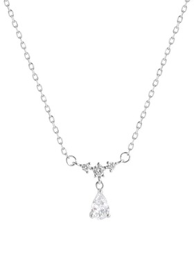水滴项链925银轻奢十字链女锆石