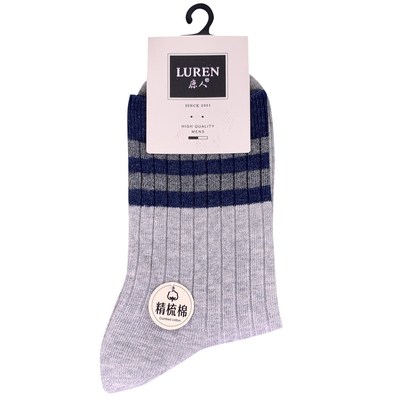 鹿人袜子棉加厚无骨男秋冬中筒袜