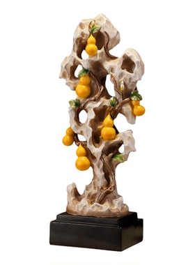 入户玄关葫芦太湖石摆件