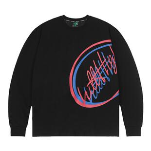 ChillHigh KICK经典街头 椭圆迷幻 三色纯棉宽松圆领情侣长袖TEE