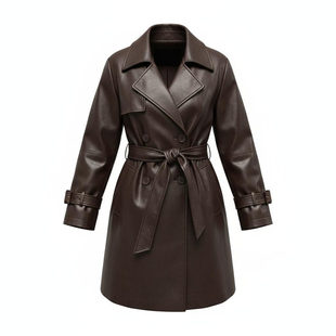 鸭鸭皮衣羽绒服女2025年秋冬新款韩版洋气显瘦气质收腰风衣款外套