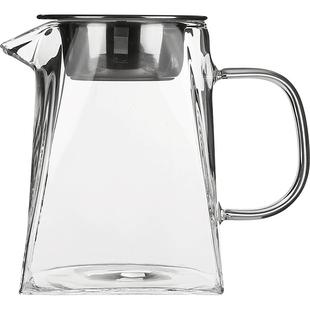 玻璃公道杯茶漏一体茶具分茶器日式倒茶水杯带茶滤四方形公杯