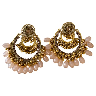 民族风做旧金色镂空流苏耳环女波西米亚个性夸张耳钩小众设计耳饰