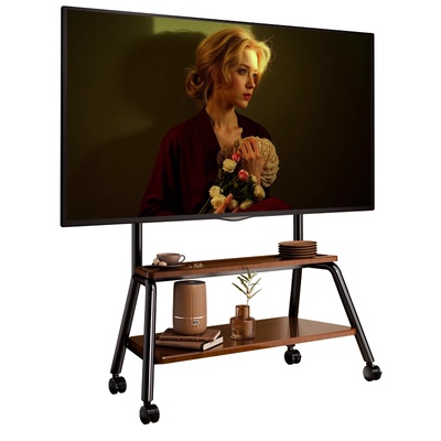 电视机落地艺术支架带轮推车
