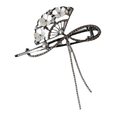 花朵扇子一字夹盘发青蛙扣发夹