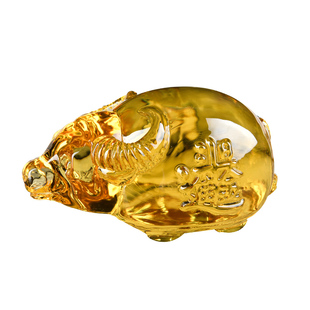 特价大小号粉黄紫七彩色生肖水晶牛摆件 家居客厅装饰品新年礼物