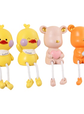 创意卡通动物吊脚娃娃摆件