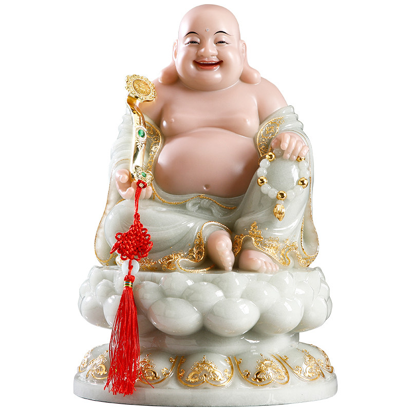 翠玉弥勒佛菩萨大肚笑佛招财摆件