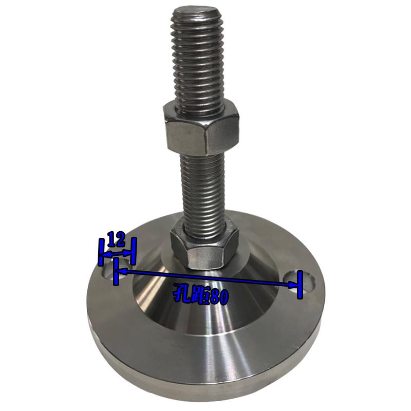 D100带安装孔304不锈钢脚杯地脚螺丝设备载重固定地脚调节脚杯m20