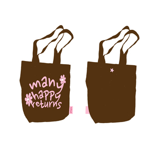 【快乐字母包】OuliOuli帆布包字母帆布袋条纹粉色蓝色韩式小众风