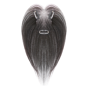 齐刘海假发片女增发量蓬松真发遮头顶白发自然前额高颅顶刘海假发