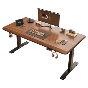 实木电动升降桌智能台式电竞桌卧室家用办公学习书桌工作台电脑桌
