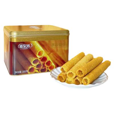 香港鹿家港原味蛋卷308g铁盒年货送礼休闲下午茶点心饼干礼盒零食