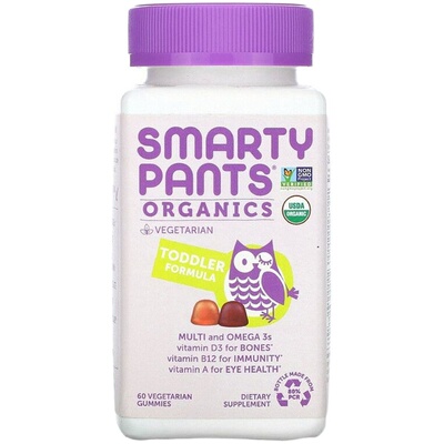 香港直发smartypants幼儿含维生素D3强健骨骼60粒营养补充剂