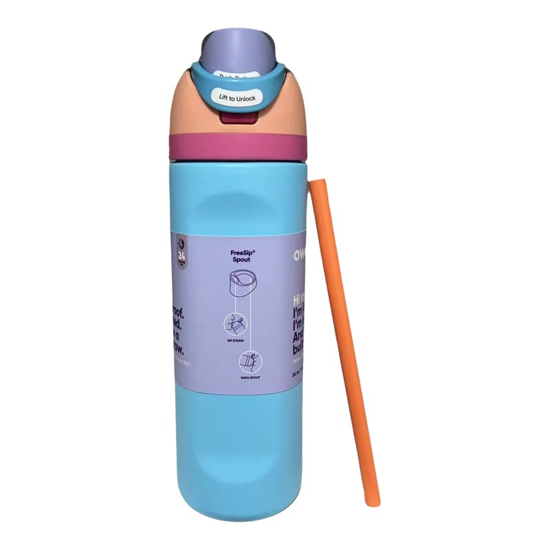 水果杯美式哦哇啦双饮口保温杯水果杯owala水杯运动水壶吸管盖