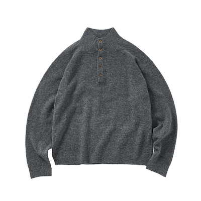 714street半开领立领针织毛衫