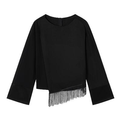 尹默春款可降解醋酸流苏衬衫