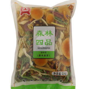 东北特产宋氏森源山野菜森林四品小炒混合杂菌蕨菜滑子菇1000g