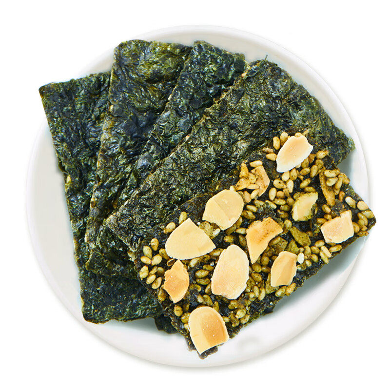 来伊份扁桃仁海苔芝麻夹心脆片