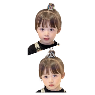 皇冠头饰儿童发夹公主王冠小女孩可爱韩版发卡宝宝生日发饰插梳