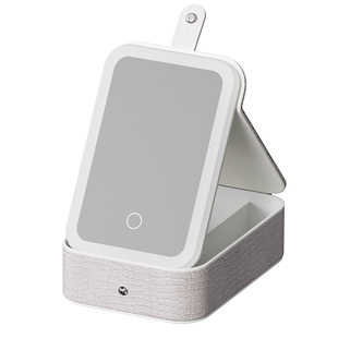 化妆品首饰一体收纳盒耳针黄金项炼儿童珠宝盒led美妆镜家用收纳