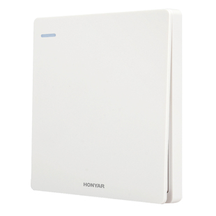 鸿雁开关插座面板86型家用暗装磨砂哑光16a空调一开5多孔奶油风E6