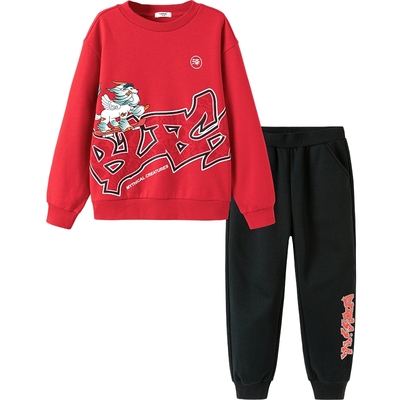 巴拉巴拉男童卫衣运动套装秋冬款