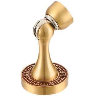 格林美域 新中式门吸欧式黄铜回纹地吸 门碰地装墙装门档门阻